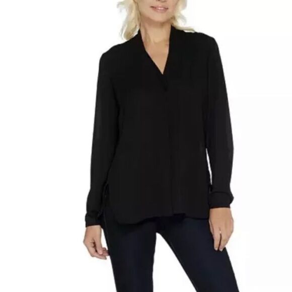Laurie Felt Layered V-Neck Long Sleeve Blouse - Picture 1 of 9